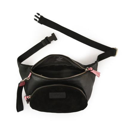 RIÑONERA CUERO NILE NEGRO