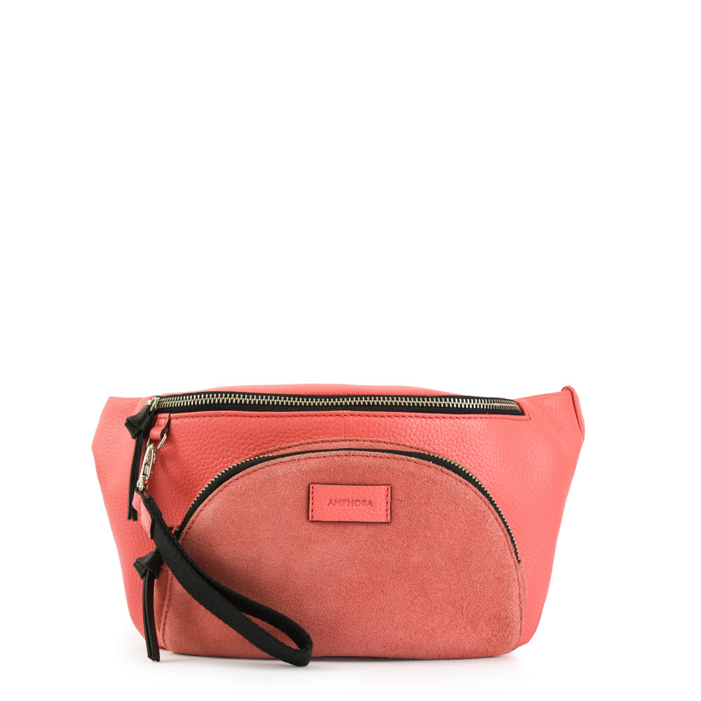 RIÑONERA CUERO NILE CORAL