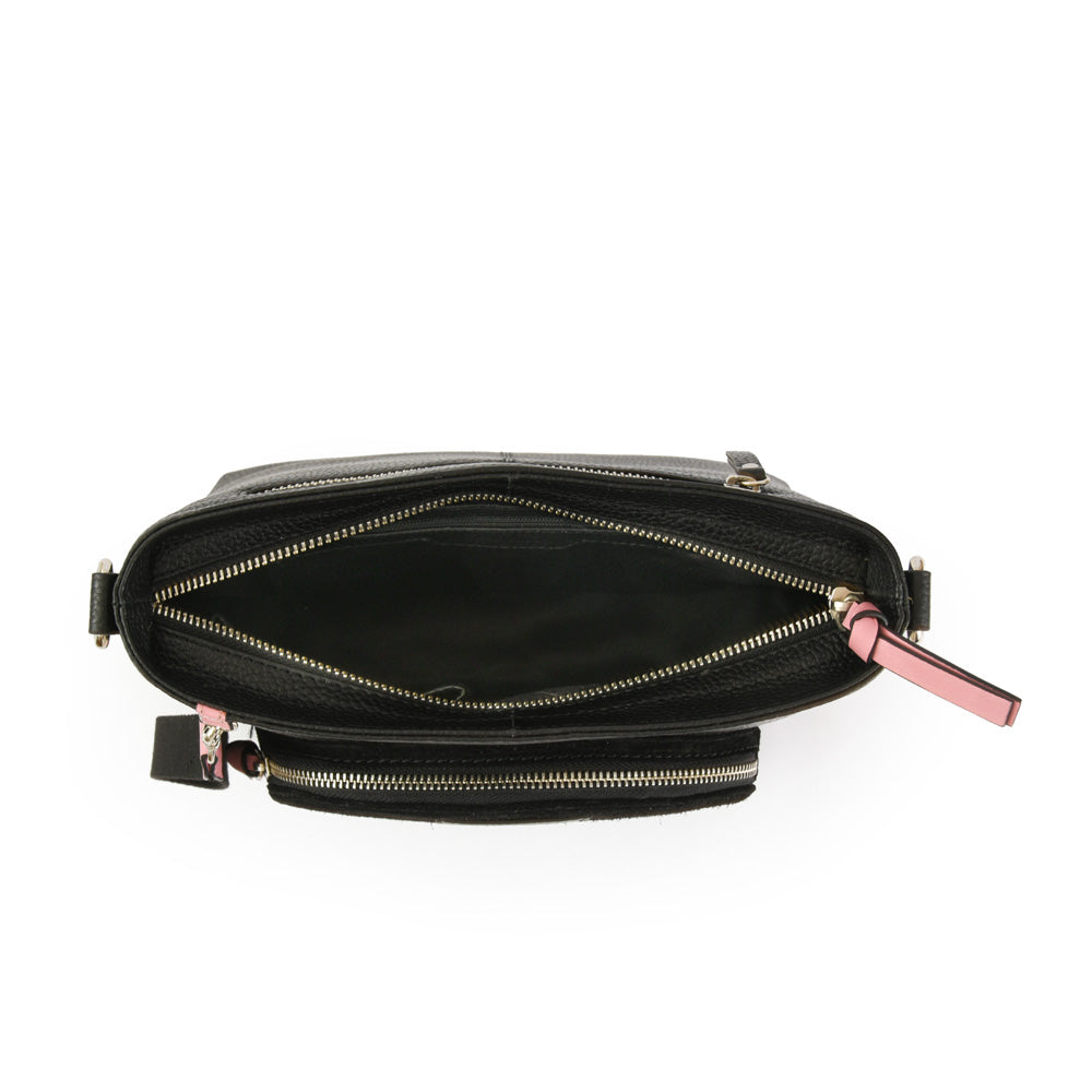 BANDOLERA CUERO NILE NEGRO
