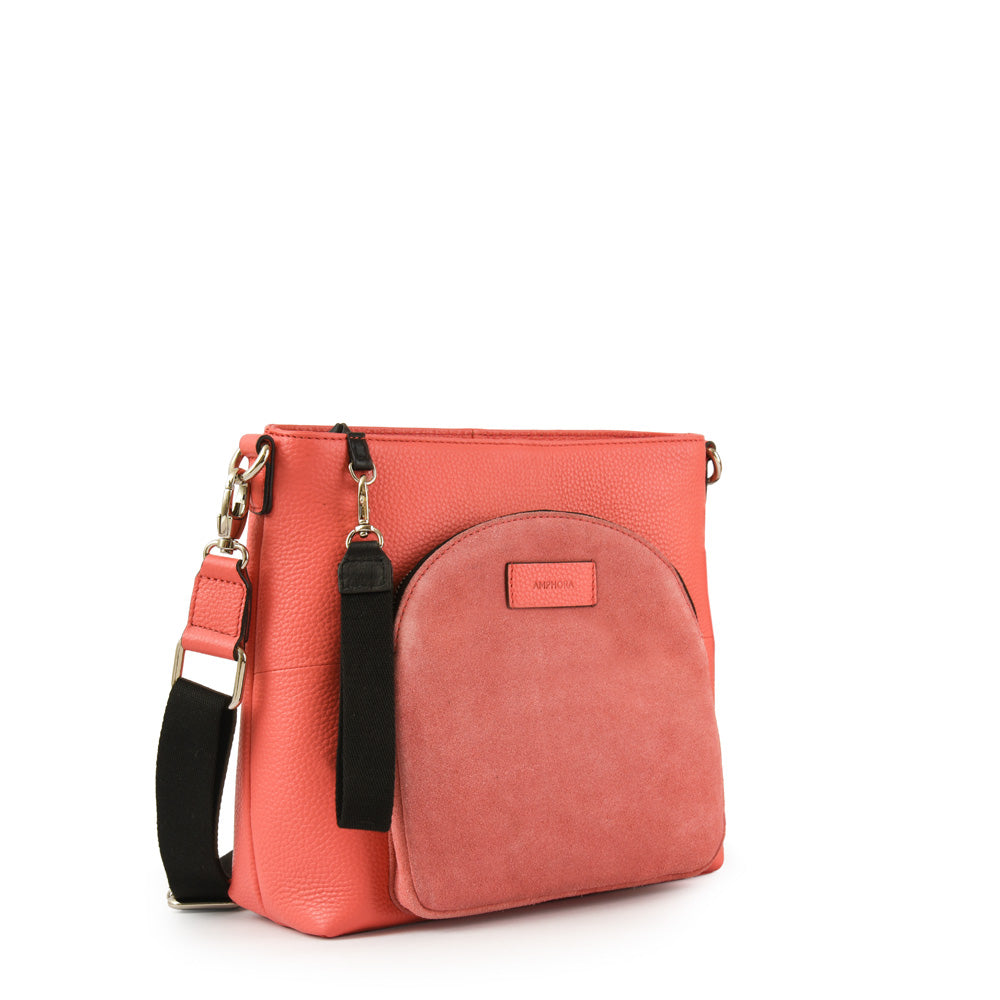 BANDOLERA CUERO NILE CORAL