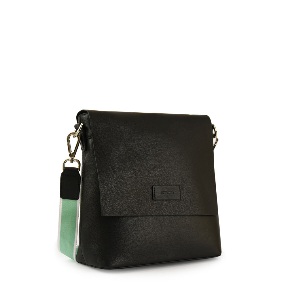 BANDOLERA CUERO PARANA NEGRO