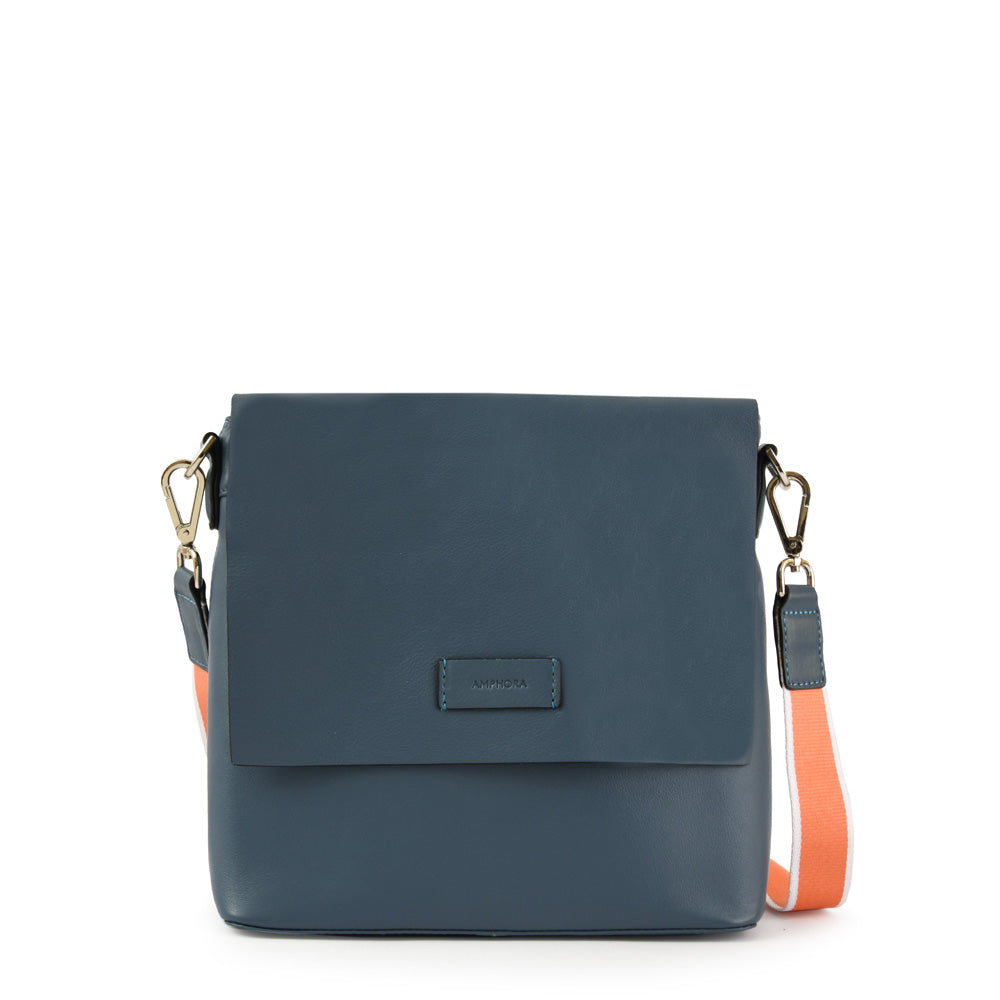 BANDOLERA CUERO PARANA CELESTE