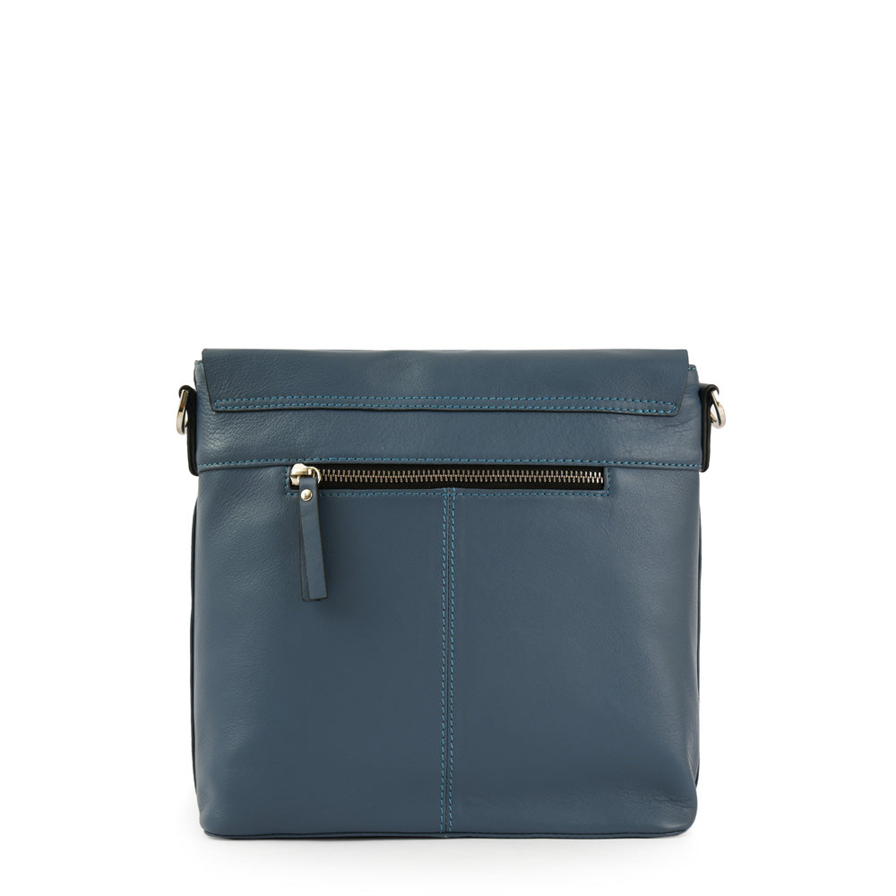 BANDOLERA CUERO PARANA CELESTE