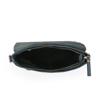 BANDOLERA CUERO PARANA CELESTE