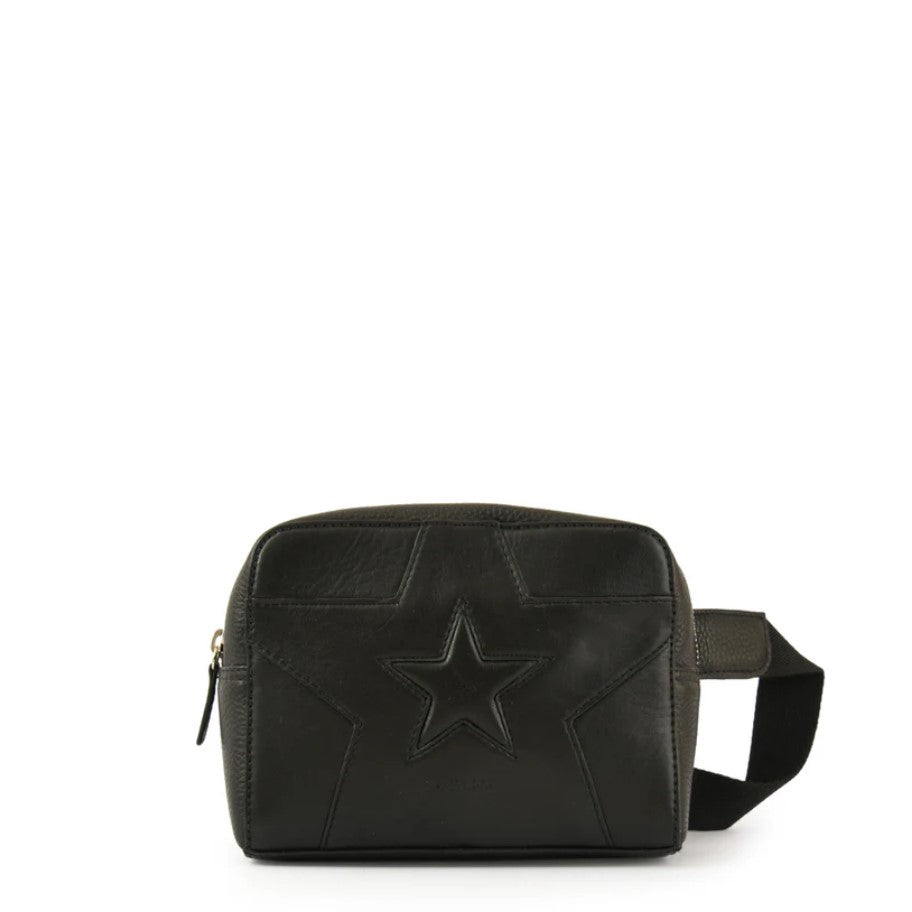 RIÑONERA CUERO ETOILES NEGRO