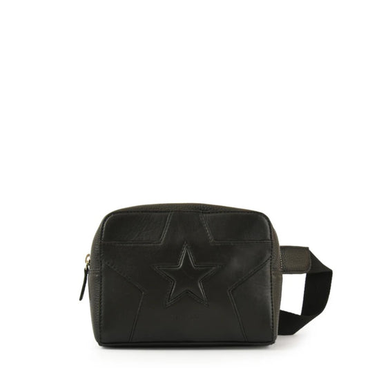 RIÑONERA CUERO ETOILES NEGRO