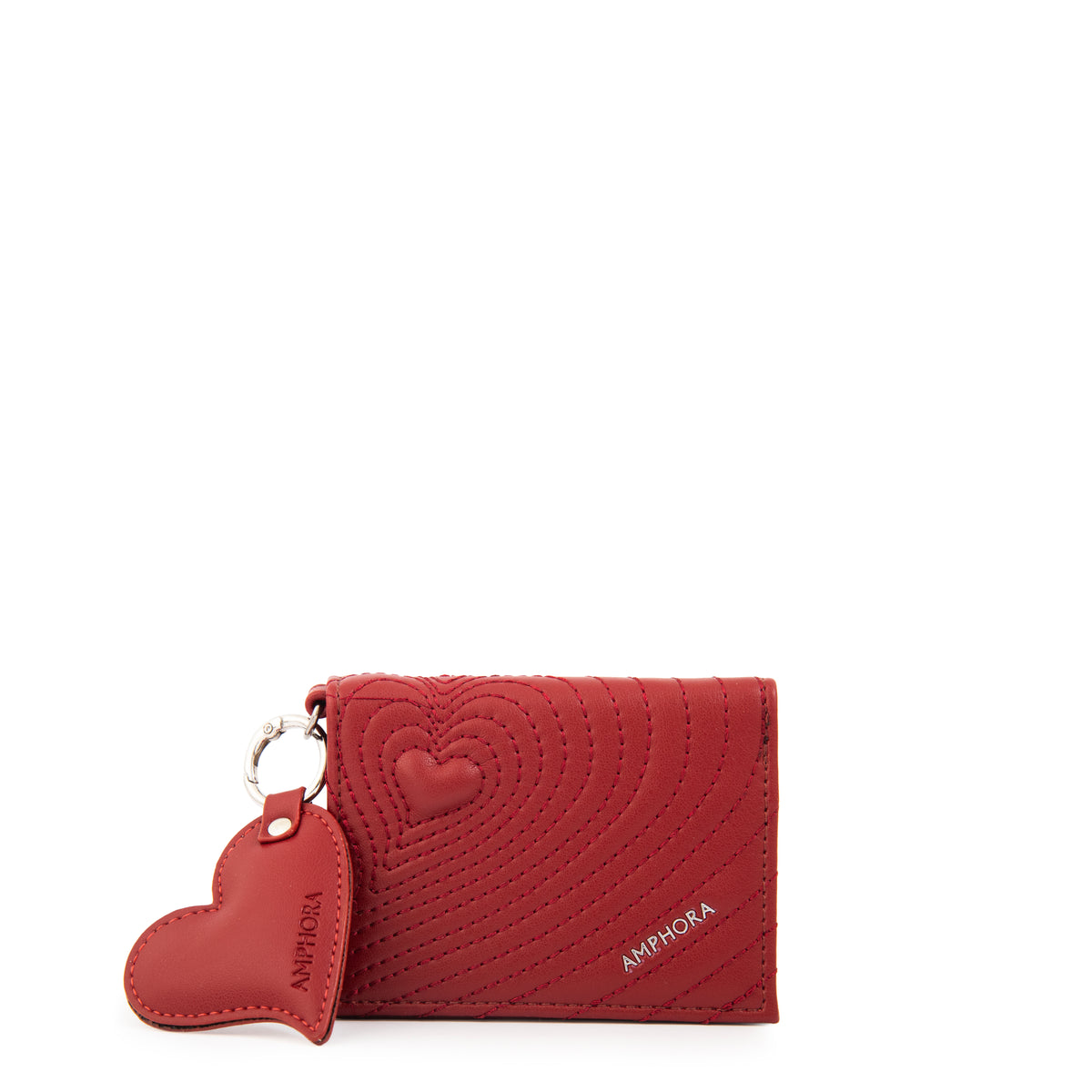 BILLETERA CON VENTANA EXTERIOR CUORE ROJO