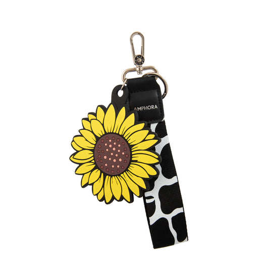 LLAVERO CON MUÑEQUERA GIRASOL NEGRO