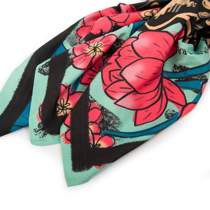 PAÑUELO MEDIANO LOTUS NEGRO