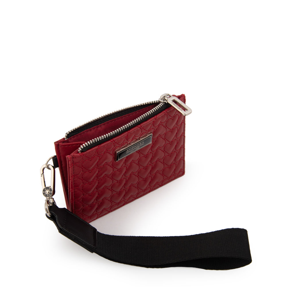 MONEDERO CON TARJETERO MIRYAM ROJO