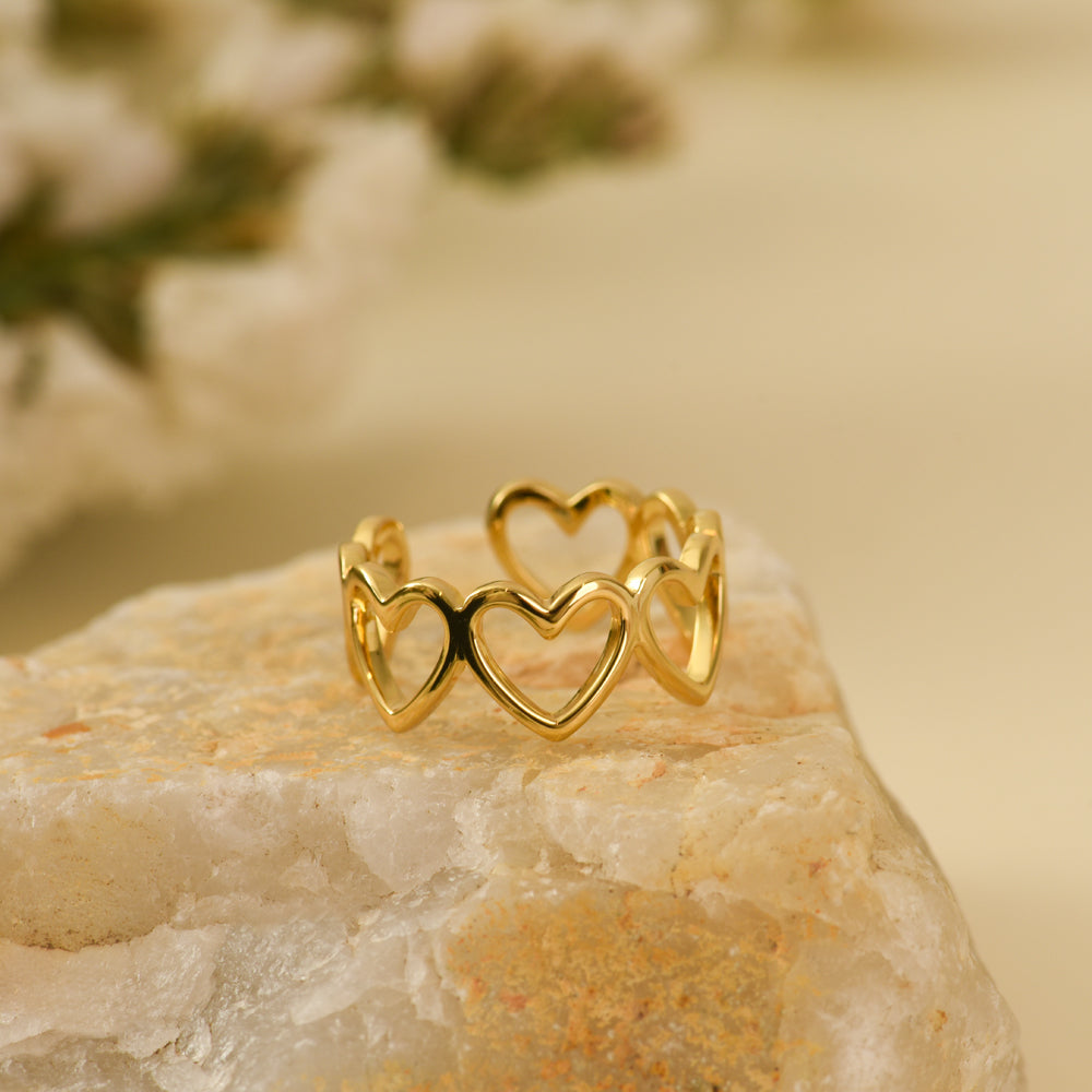 ANILLO CUORE DORADO