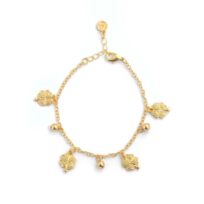 PULSERA CON COLGANTE TREBOL GOLD