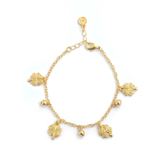 PULSERA CON COLGANTE TREBOL GOLD