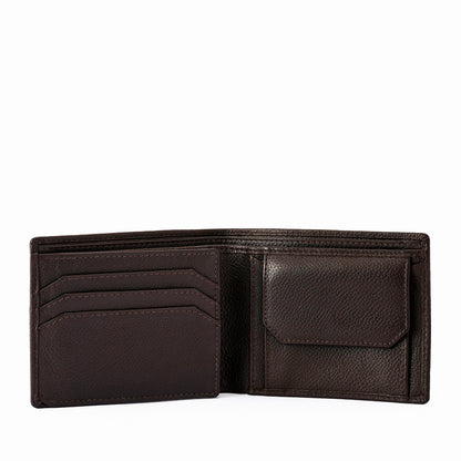 BILLETERA CUERO CON ALETA RICARDO MARRÓN