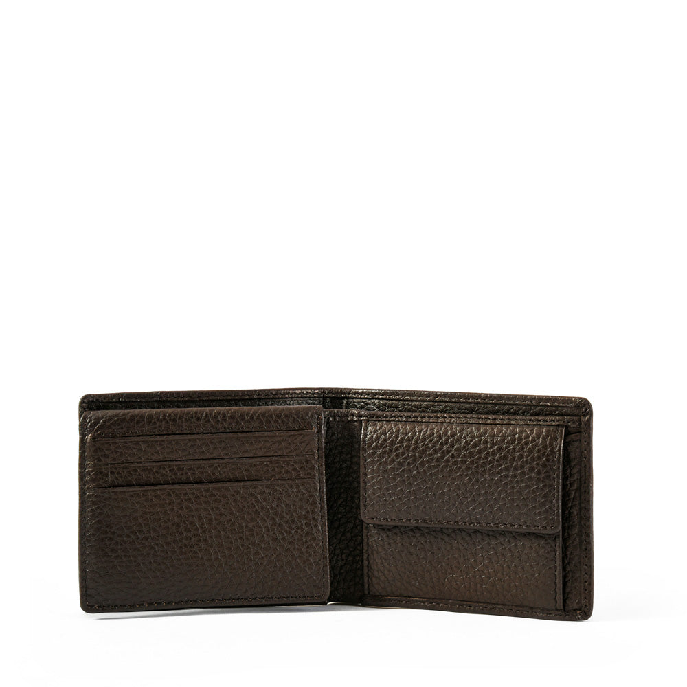 BILLETERA CUERO CON ALETA HERNAN MARRÓN