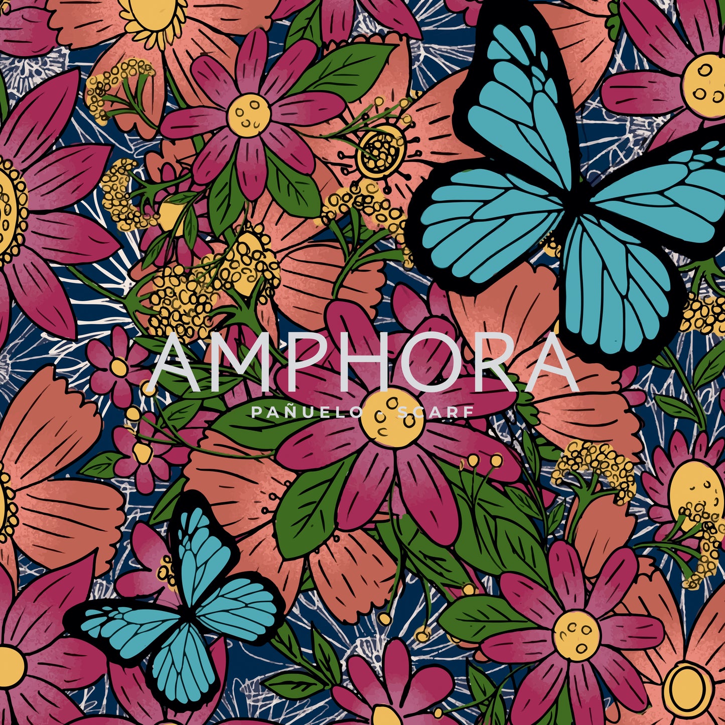 PAÑUELO GRANDE PAPILLON VIOLETA