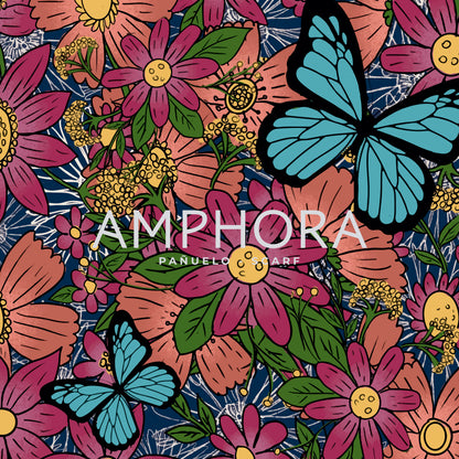 PAÑUELO GRANDE PAPILLON VIOLETA