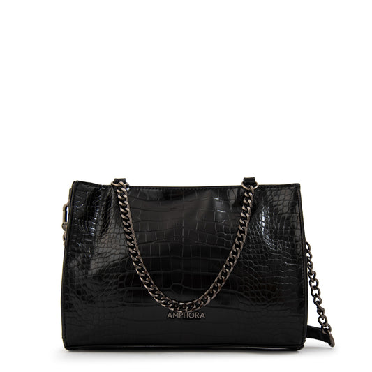CARTERA POLARIS NEGRO CROCCO