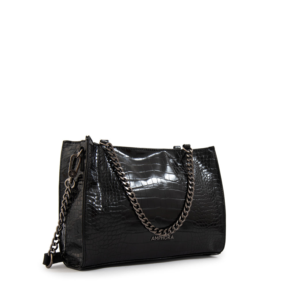 CARTERA POLARIS NEGRO CROCCO
