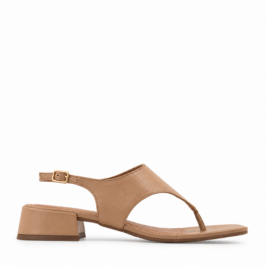 SANDALIA TACO BAJO AMALFI BEIGE