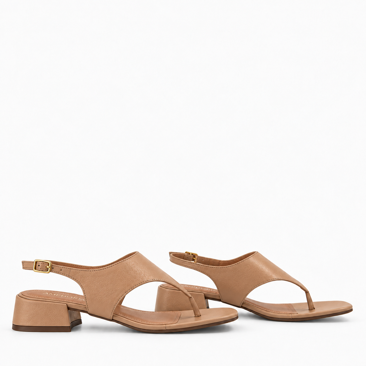SANDALIA TACO BAJO AMALFI BEIGE