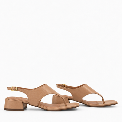 SANDALIA TACO BAJO AMALFI BEIGE