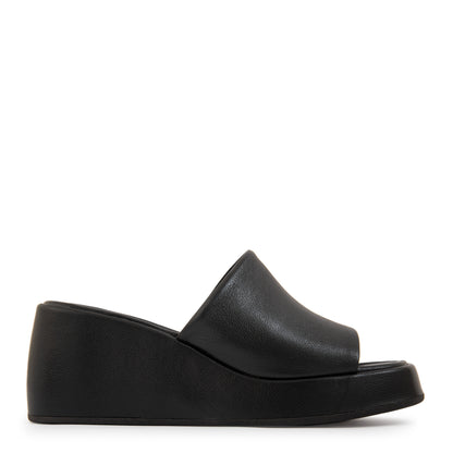SANDALIA TACO CUÑA MULE FRANZ NEGRO