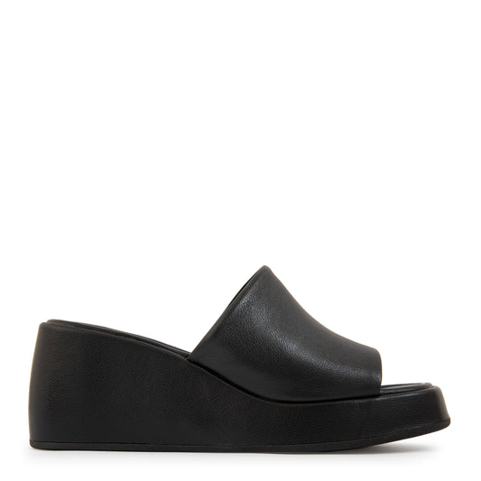 SANDALIA TACO CUÑA MULE FRANZ NEGRO