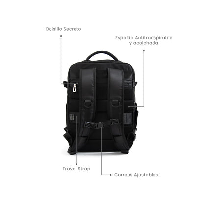 MOCHILA DE VIAJE VESTA NEGRO